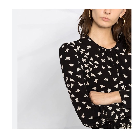 Valentino Tops - VALENTINO Studio Button Down Blouse Butterfly Silk Size Small.